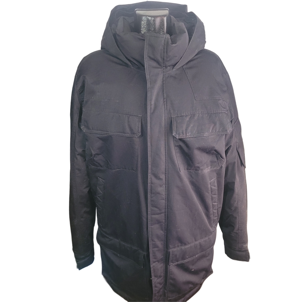 Wind River Men's Black Hooded Goose Down Hyper-Dri Mid-length Parka XL